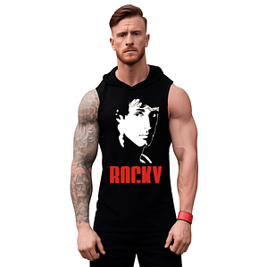 Polera Capucha Musculosa Gym Rocky Balboa Pelí­Cula Grafimax