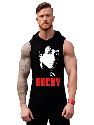 Polera Capucha Musculosa Gym Rocky Balboa Pelí­Cula Grafimax