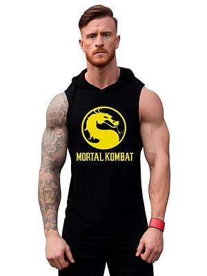 Polera Musculosa Capucha Mortal Kombat Sudadera Gym Grafimax