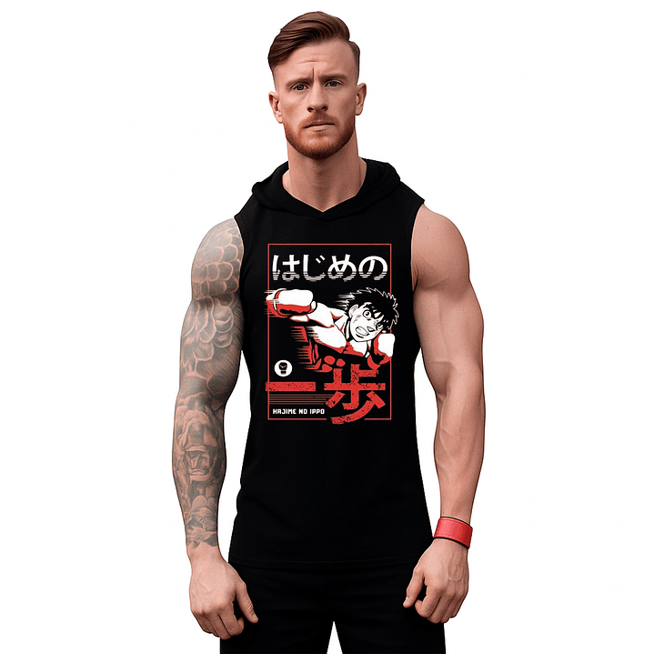 Polera Musculosa Capucha Hajime No Ippo Anime Grafimax 1
