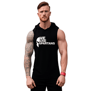 Polera Capucha Musculosa Gym We Are Spartans Grafimax