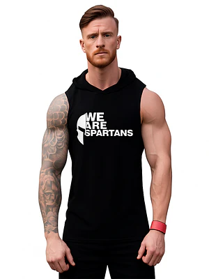 Polera Capucha Musculosa Gym We Are Spartans Grafimax