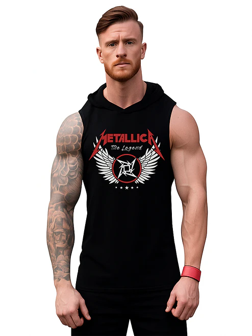 Polera Capucha Musculosa Gym Metallica The Legend Grafimax 1