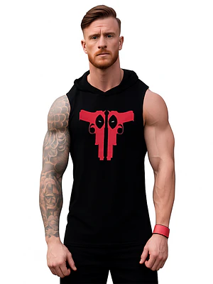 Polera Musculosa Capucha Dead Pool Gunzsudadera Gym Grafimax