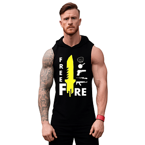 Polera Musculosa Capucha Free Fire Video Juego Grafimax