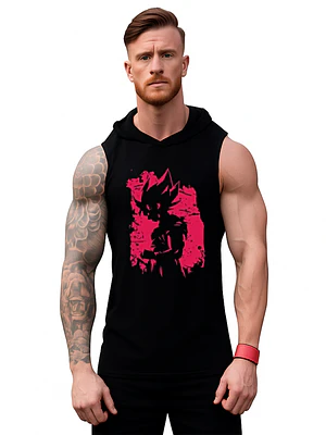 Polera Musculosa Capucha Dragon Ball Goku Super Saiyan Red Anime Grafimax