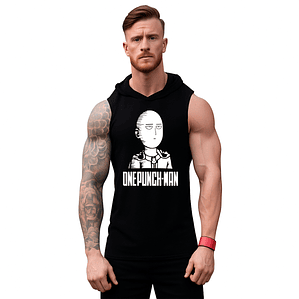 Polera Musculosa Capucha Poker Face One Punch Man Grafimax