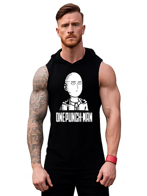 Polera Musculosa Capucha Poker Face One Punch Man Grafimax