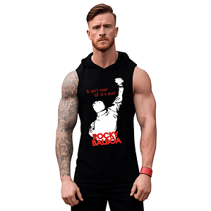 Polera Capucha Musculosa Gym Rocky It Aint Over Grafimax