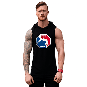 Polera Capucha Musculosa Ufc Mma Fighting Gym Sport Fitness