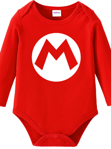 Body Pilucho Bebé Mario Bros Disfraz Halloween Grafimax 1
