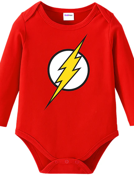 Body Pilucho Bebé Flash Superhéroes Disfraz Halloween Grafimax 1