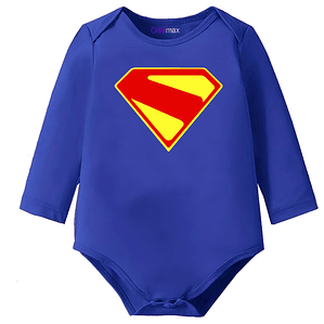 Body Bebé Pilucho Azul Superman Superhéroes Algodón - Grafimax