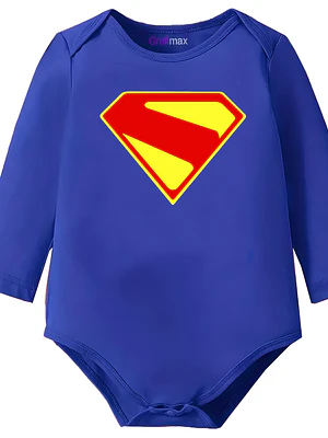 Body Bebé Pilucho Azul Superman Superhéroes Algodón - Grafimax