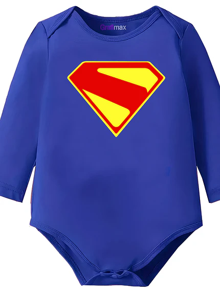 Body Bebé Pilucho Azul Superman Superhéroes Algodón - Grafimax 1