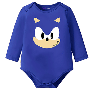Body Bebé Pilucho Azul Sonic Videojuegos Algodón - Grafimax