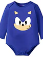 Body Bebé Pilucho Azul Sonic Videojuegos Algodón - Grafimax - Miniatura 1