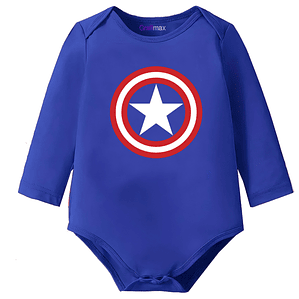 Body Bebé Pilucho Azul Capitán América Superhéroes Algodón - Grafimax