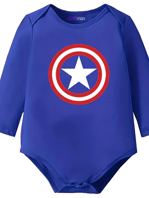 Body Bebé Pilucho Azul Capitán América Superhéroes Algodón - Grafimax