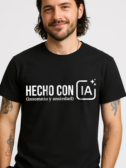 Polera Hecho Con Ia Insomnio Y Ansiedad Humor Grafimax 1