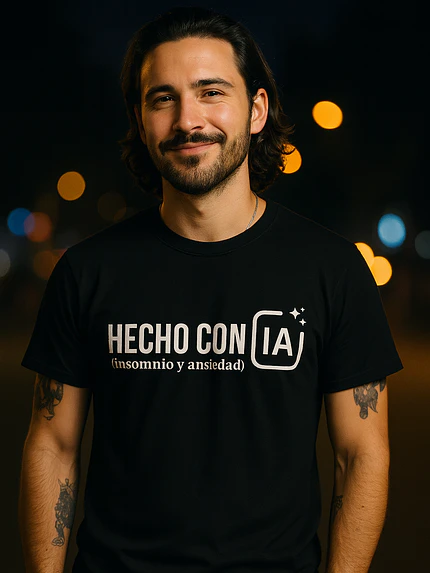 Polera Hecho Con Ia Insomnio Y Ansiedad Humor Grafimax 2