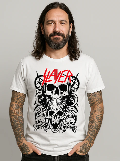 Polera Slayer Calaveras Trash Metal Rock - Grafimax 1