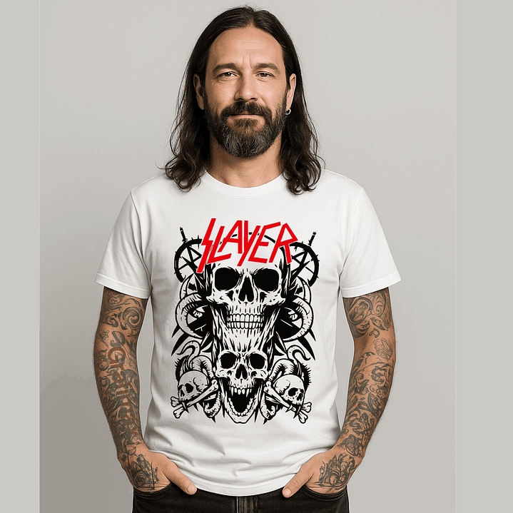 Polera Slayer Calaveras Trash Metal Rock - Grafimax 1