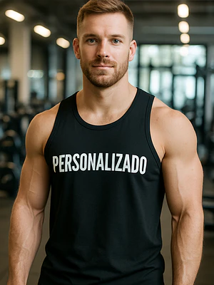 Polera Musculosa Sin Mangas Personalizada Negra 100% Algodón - Grafimax