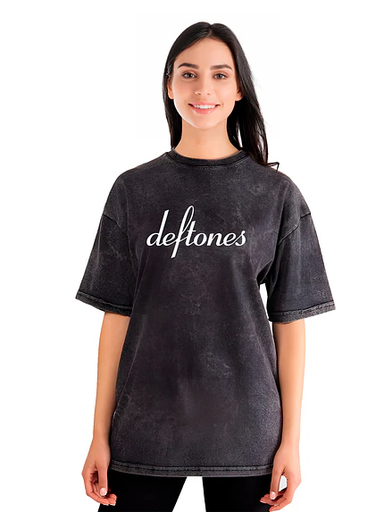 Polera Mujer Deftones Efecto Jeans Desgastada Grafimax 2