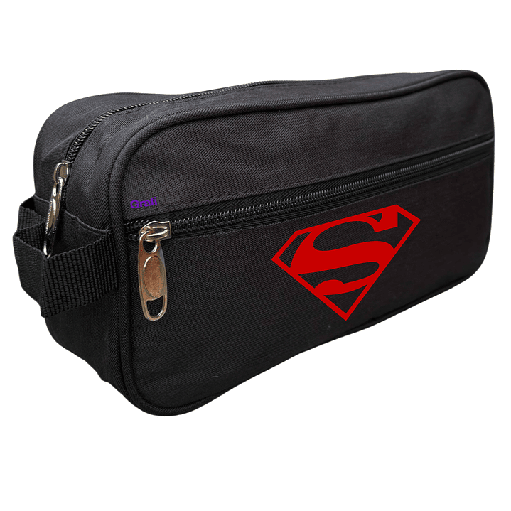 Estuche Cierre Superman Superhéroes Negro Grafimax 1