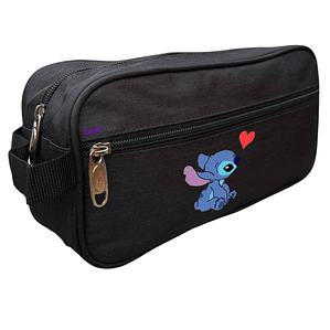Estuche Cierre Stitch Corazón Negro Grafimax