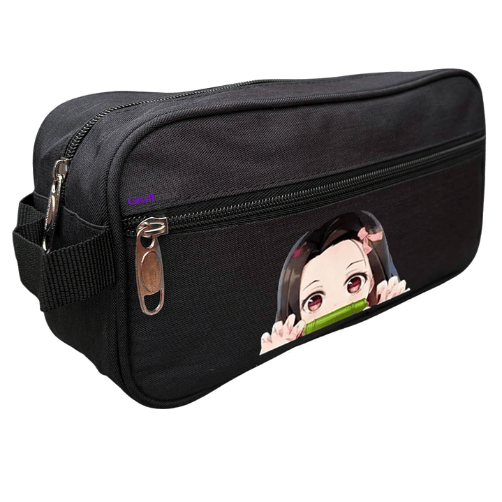 Estuche Cierre Kimetsu Nezuko Kamado Anime Negro Grafimax 1