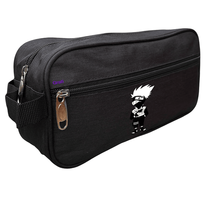 Estuche Cierre Naruto Kakashi Chibi Anime Negro Grafimax 1