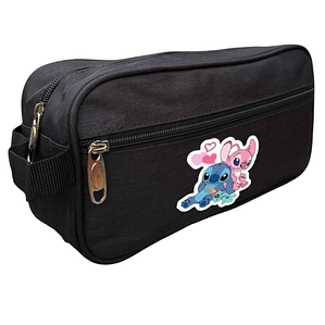 Estuche Cierre Stitch Y Angel Pelí­Cula Negro Grafimax