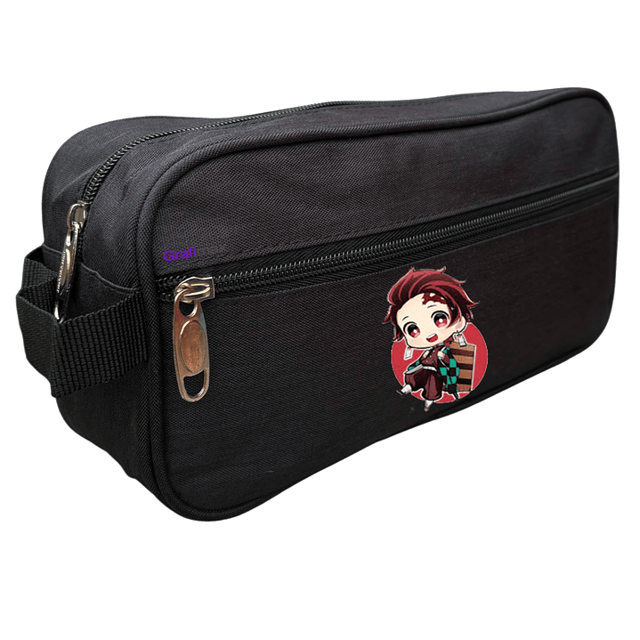Estuche Cierre Tanjiro Chibi Anime Kimetsu Negro Grafimax 1