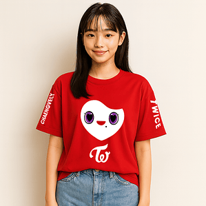 Polera Lovely Twice Chaengvely Rojo K Pop Música Grafimax- COPIAR