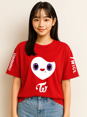 Polera Lovely Twice Chaengvely Rojo K Pop Música Grafimax- COPIAR
