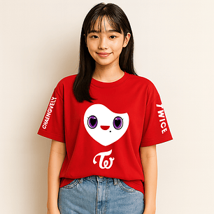 Polera Lovely Twice Chaengvely Rojo K Pop Música Grafimax- COPIAR