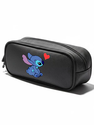 Estuche Cierre Stitch Corazón Negro Grafimax