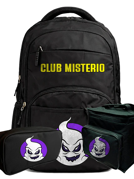 Pack Mochila Lonchera estuche Club Misterio 30l Calidad Urbana Grafimax - 1