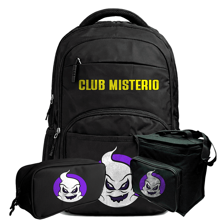 Pack Mochila Lonchera estuche Club Misterio 30l Calidad Urbana Grafimax - 1