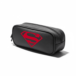 Estuche Cierre Superman Superhéroes Negro Grafimax