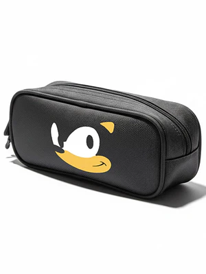 Estuche Sonic Face Negro Escolar Colegio Grafimax