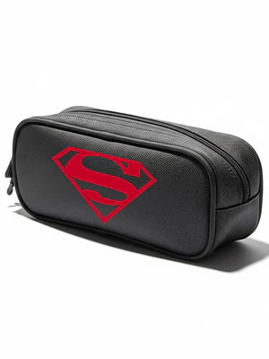 Estuche Logo Super-Man Héroe Negro Grafimax