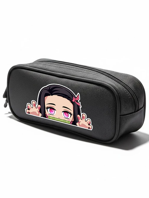 Estuche Cierre Kimetsu Nezuko Kamado Anime Negro Grafimax 1