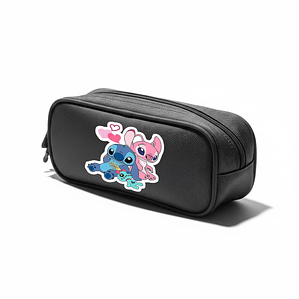 Estuche Cierre Stitch Y Angel Pelí­Cula Negro Grafimax