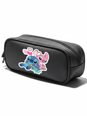 Estuche Cierre Stitch Y Angel Pelí­Cula Negro Grafimax