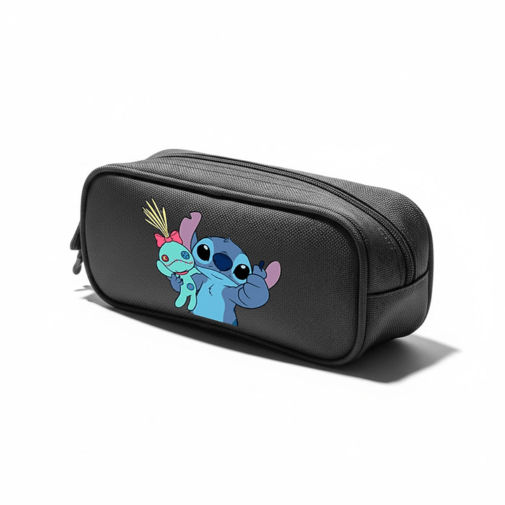 Estuche Cierre Stitch Muñeca De Lilo Negro Grafimax 1