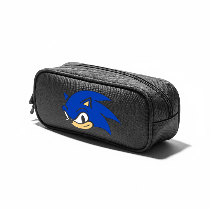 Estuche Negro Sonic The Hedgehog Escolar Colegio Grafimax 1