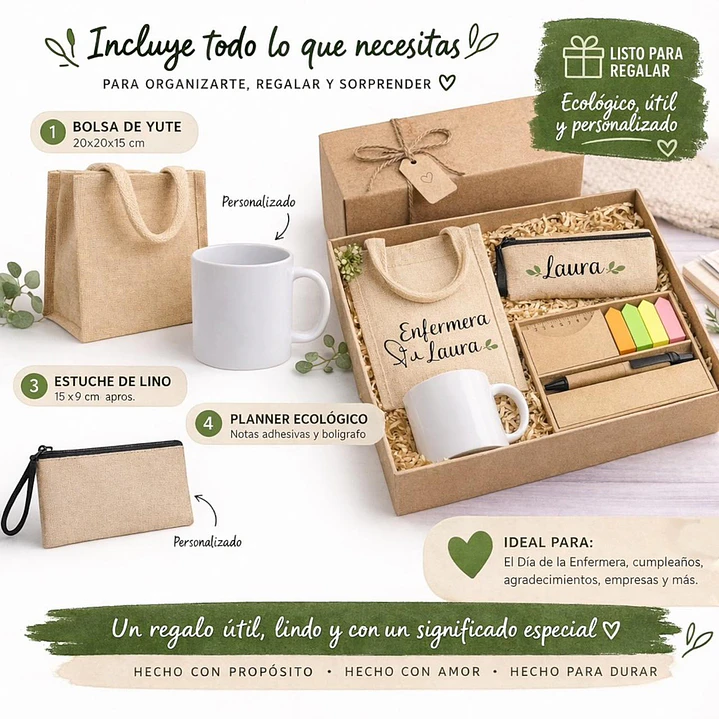 Pack Eco Personalizado Grafimax Día de Madre - Dia especiales - Regalo Corporativo Bolsa Tazon Cajita Planner 1